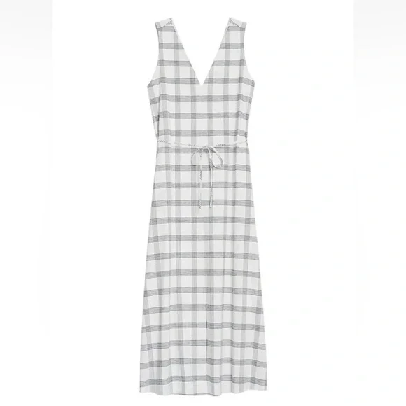 Theory | Dresses | Theory Ivory Multi Spring Plaid Dress Deep V Neck Slide  Split Small | Poshmark